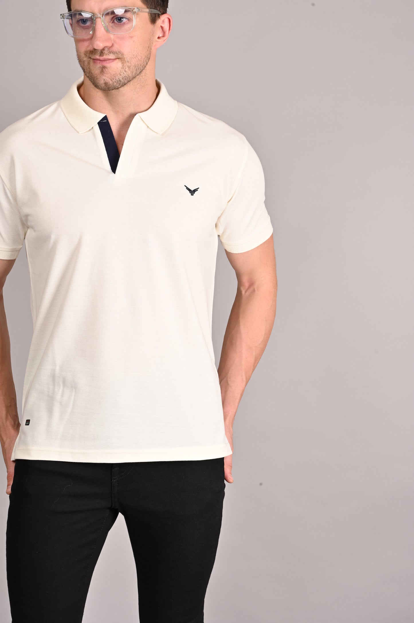 THAIFORD "Aero" Open-Collar Textured Polo