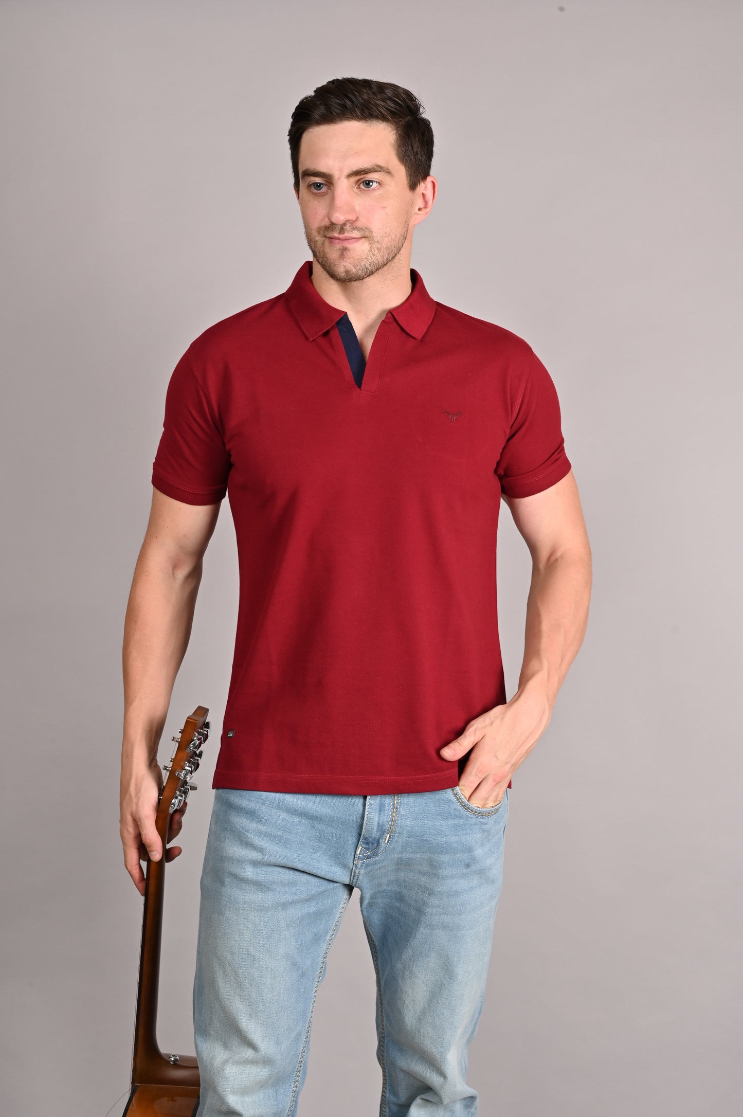 THAIFORD "Aero" Open-Collar Textured Polo