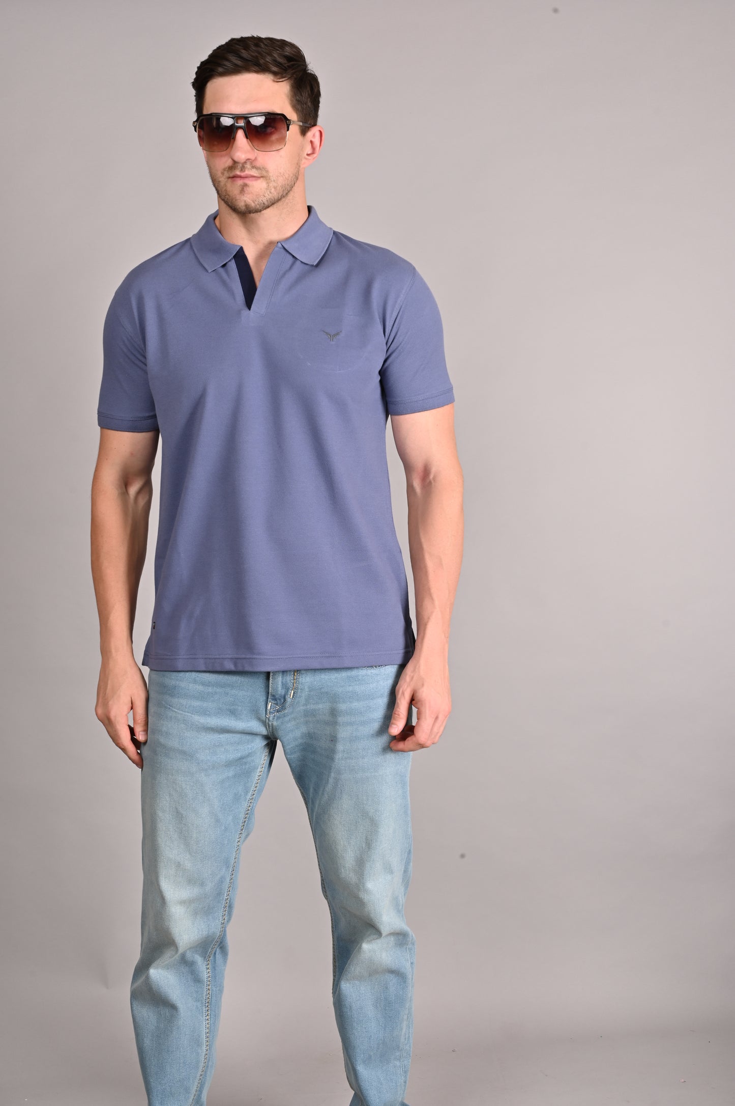 THAIFORD "Aero" Open-Collar Textured Polo