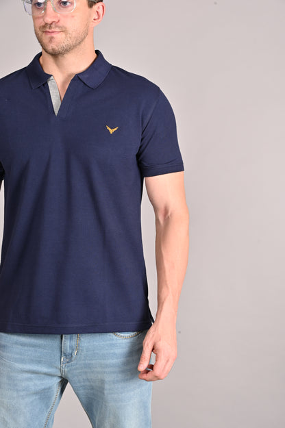 THAIFORD "Aero" Open-Collar Textured Polo
