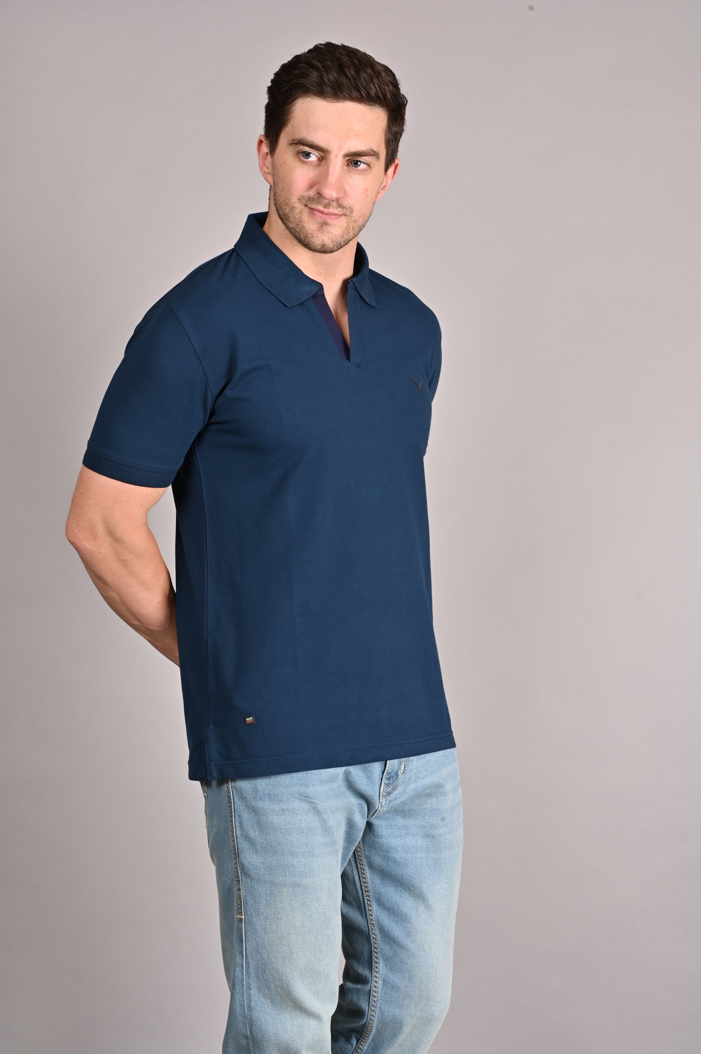 THAIFORD "Aero" Open-Collar Textured Polo